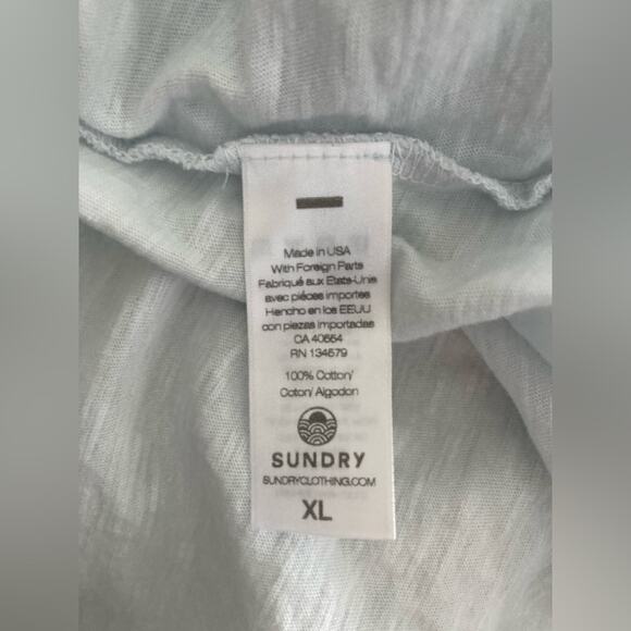 Anthropologie Sundry tee palm tree pale blue XL - Picture 7 of 9